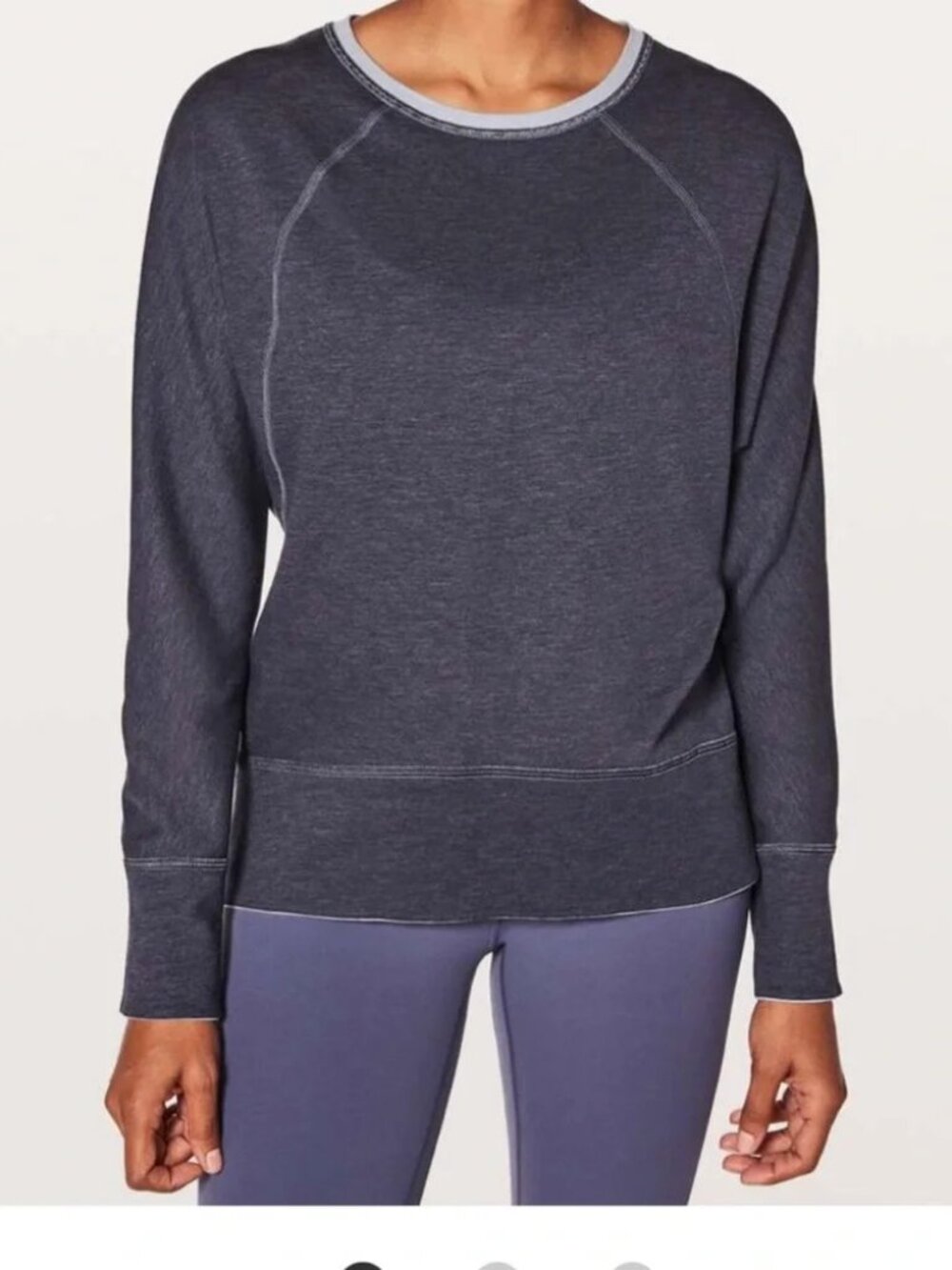 LULULEMON Top Time Out Crew Long Sleeve Gray Size 10 Cotton Blend NWT